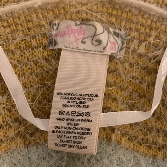 Free People Diamondback Kimono Ivory, Yellow, Brown, Blue - Picture 5 of 9